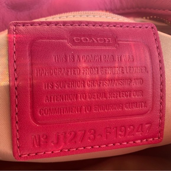 Coach Satchel Purse with removable shoulder strap. NWT 12x6x4-1/2 Magenta - Picture 10 of 14